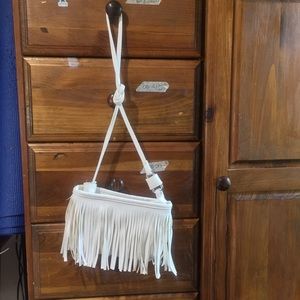 Faux Leather Fringe Bag